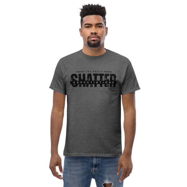 dark-heather shatter expectations tee
